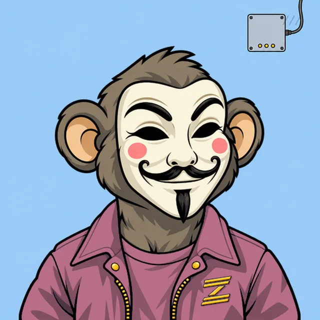 Zcash.Club #6, an illustrated anonymous masked ape